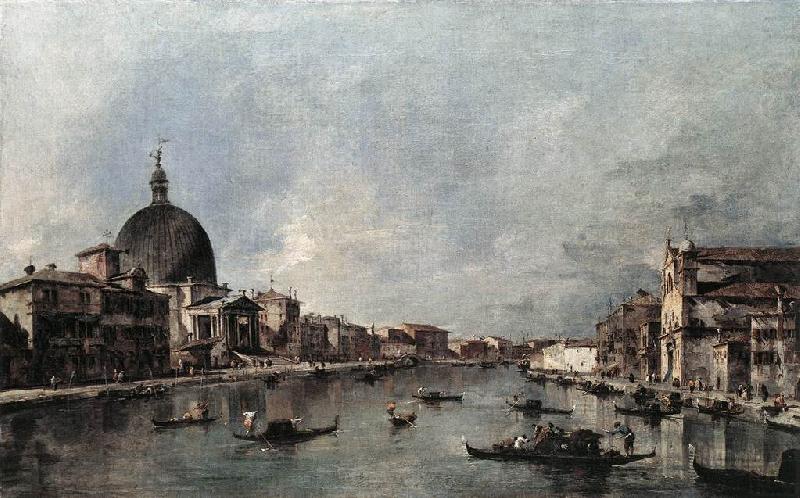 The Grand Canal with San Simeone Piccolo and Santa Lucia sdg, GUARDI, Francesco